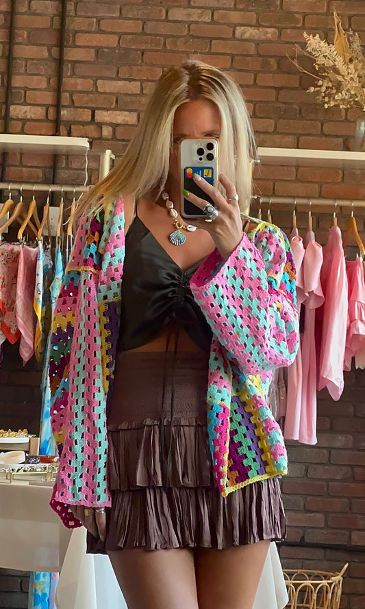 LETTIE PATCHWORK CARDIGAN