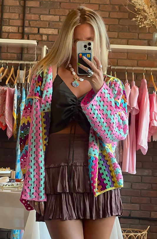 LETTIE PATCHWORK CARDIGAN